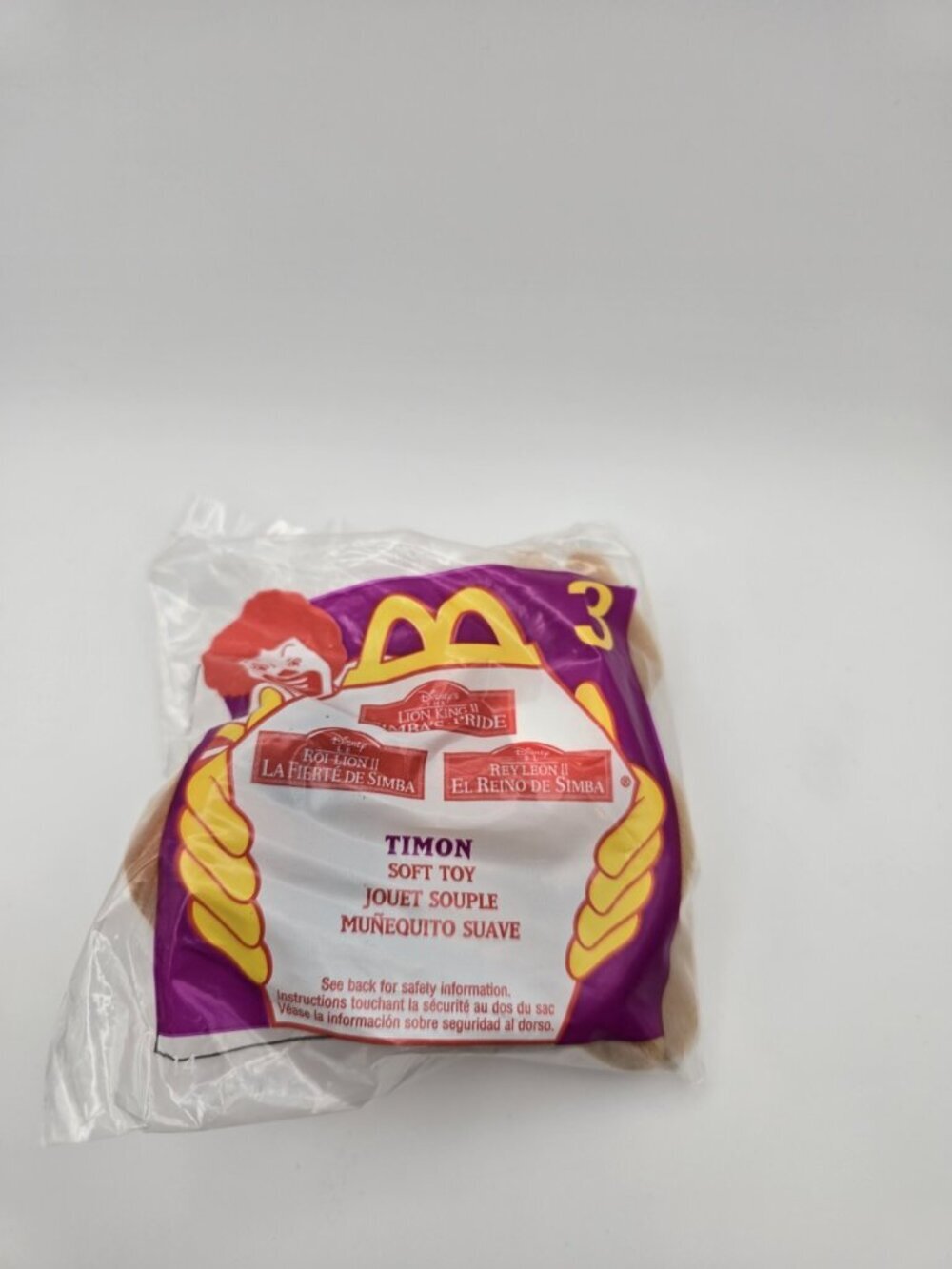 The Lion King II Simba's Pride McDonald's Happy Meal Soft Toy Timon 1998 New